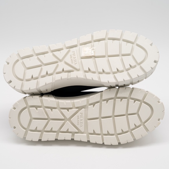 size 40eu 10 US Prada Double Wheel Platform Sneaker Black Nylon White - Picture 6 of 15